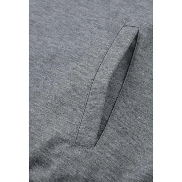 Gray Double Hooded Sweatshirt with Camo Elbow Patch and Inner Hooded 2XL - Picture 9 of 11